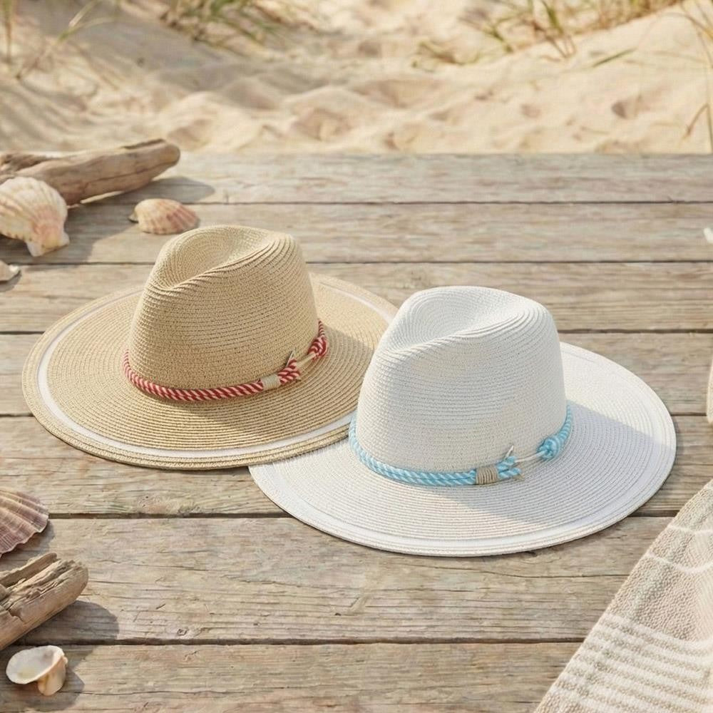 White Anchor Blue Rope Sun Hat