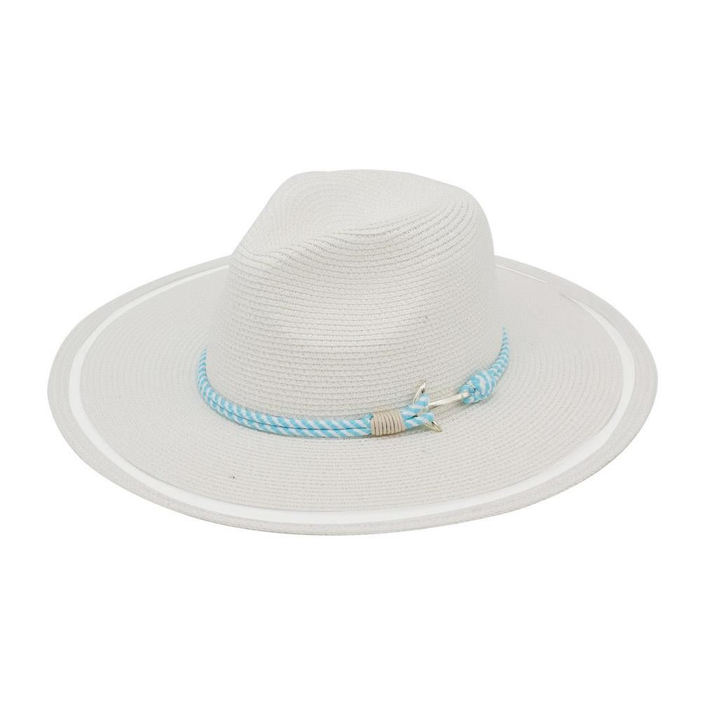 White Anchor Blue Rope Sun Hat