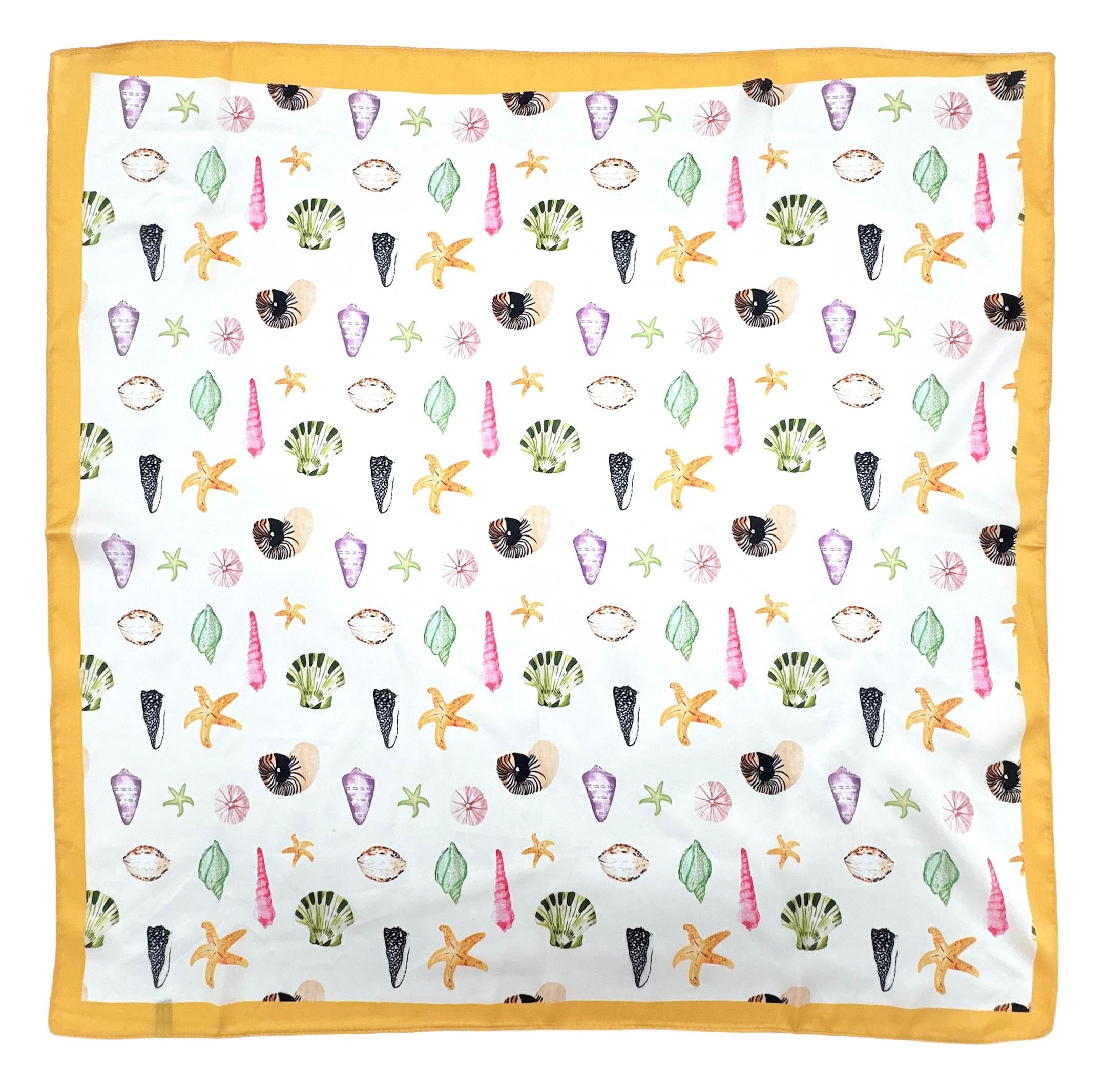 Yellow Beach Day Print Square Scarf