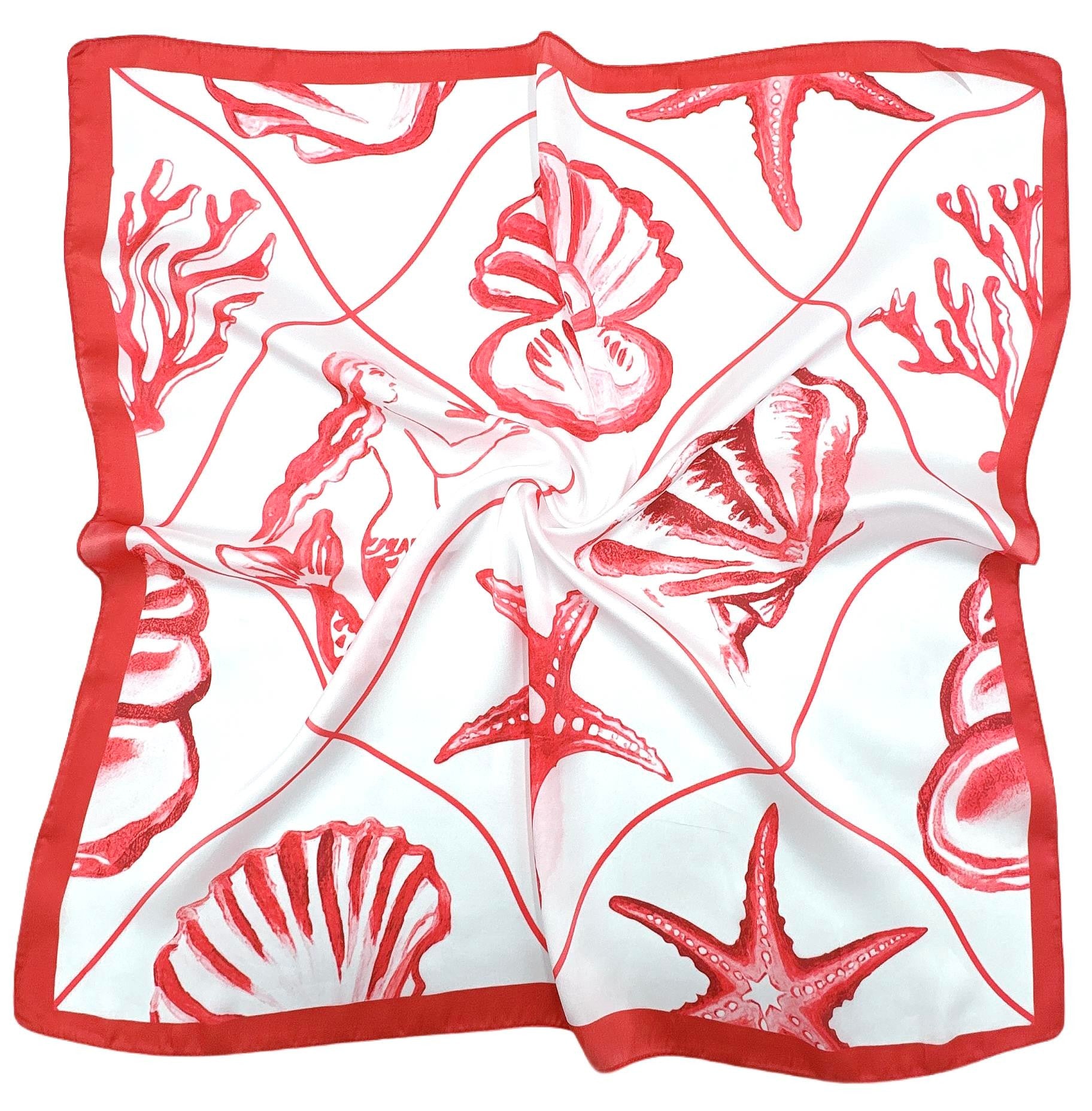 Sea Life Print Square Scarf