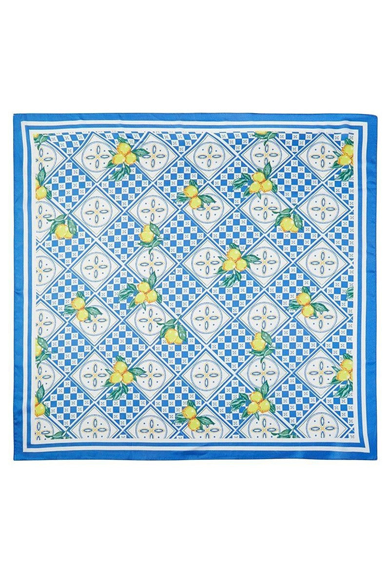 Lemon Mediterranean Print Scarf