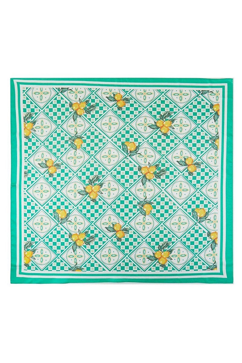 Lemon Mediterranean Print Scarf