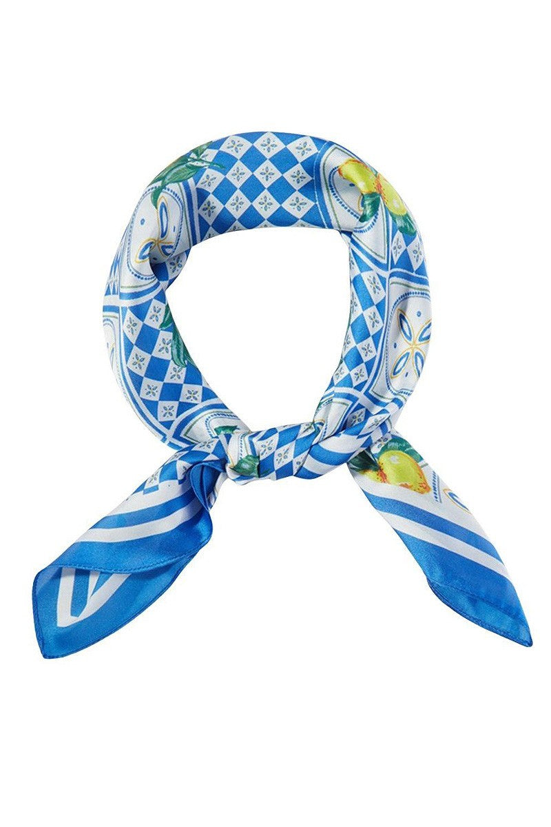 Lemon Mediterranean Print Scarf