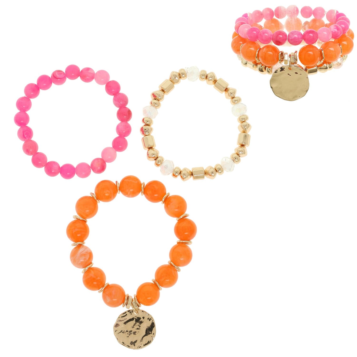 Mixed Bead Stretch Bracelet Set