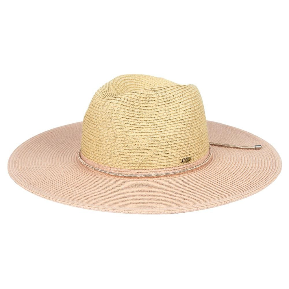 Pink Two-Tone Straw Hat