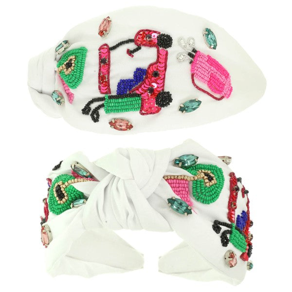 Golf Beaded Bright Knot Headband