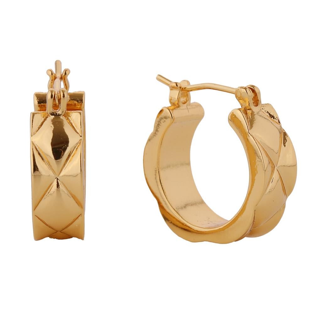 14k Gold Dipped Puffy Koco Crush Pincatch Earrings