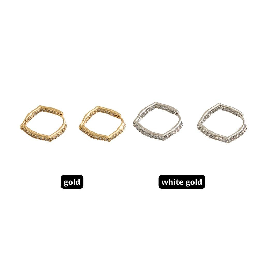 14k Gold Dipped Cz Huggie Hoop Earrings