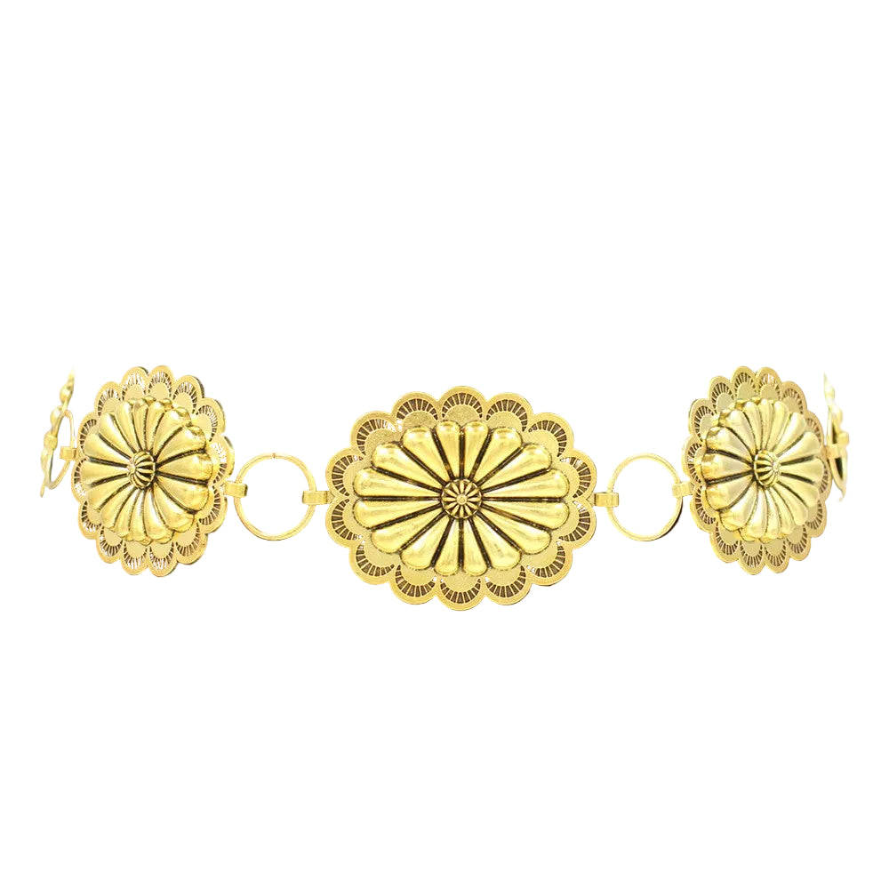 Gold Metal Concho Chain Belt
