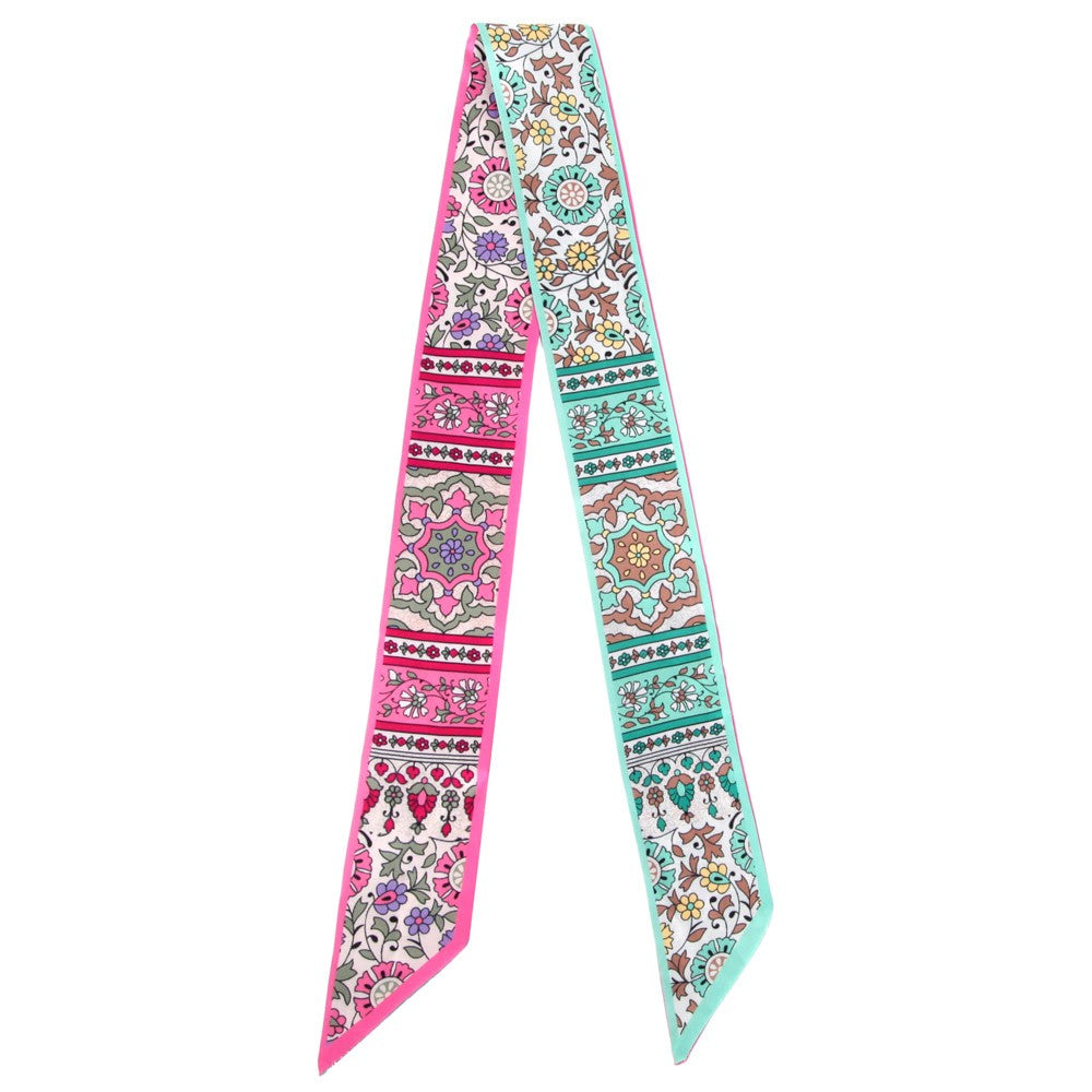 Pink & Mint Print Mini Scarf