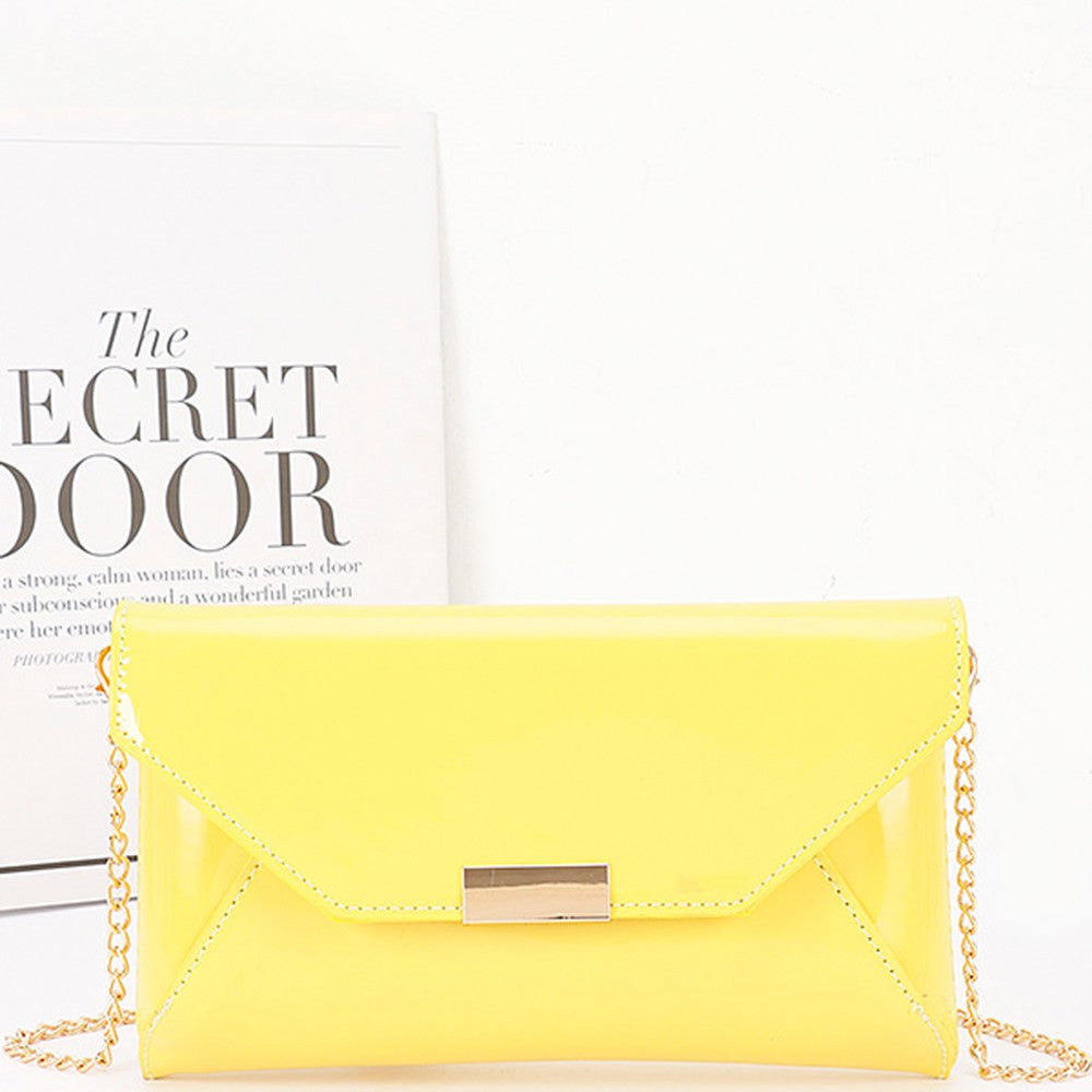 Yellow Patent Clutch Bag