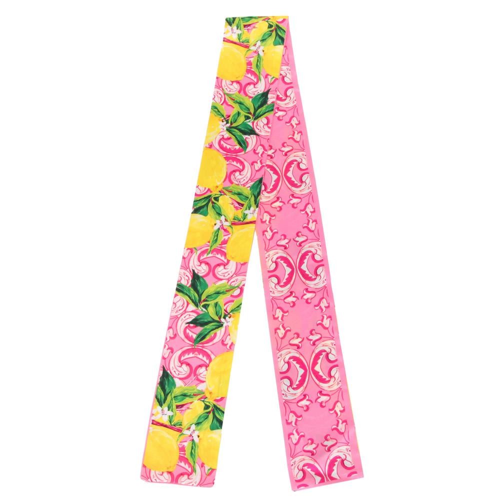 Lemon Print Skinny Scarf