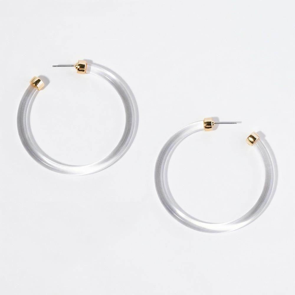Clear Acrylic Hoop Earrings