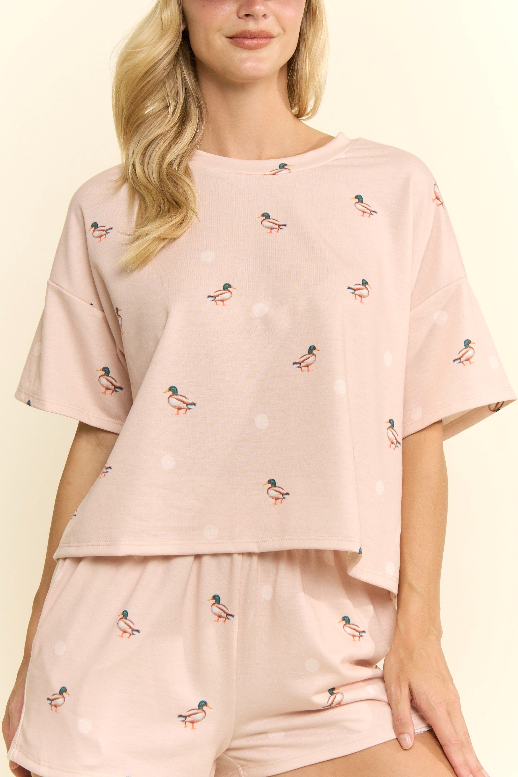 Duck & Polka Dot Print Shorts
