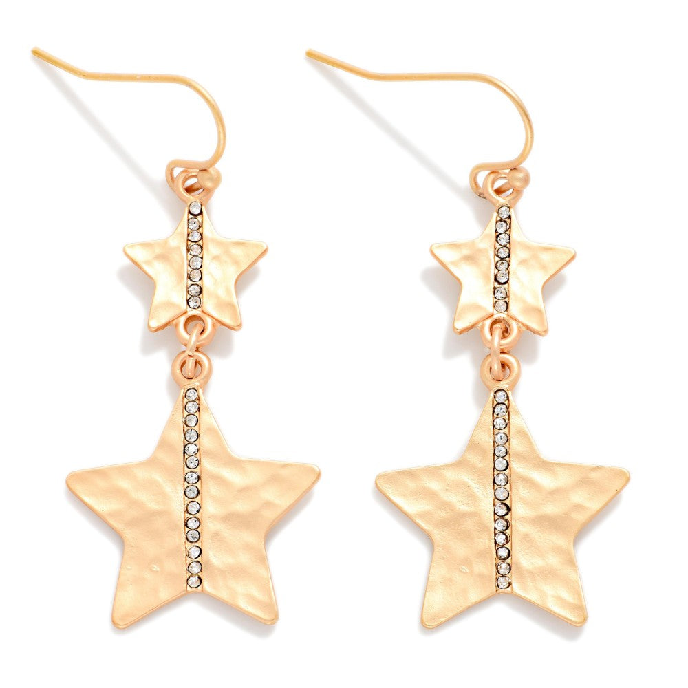 Linked Stars Rhinestone Earrings