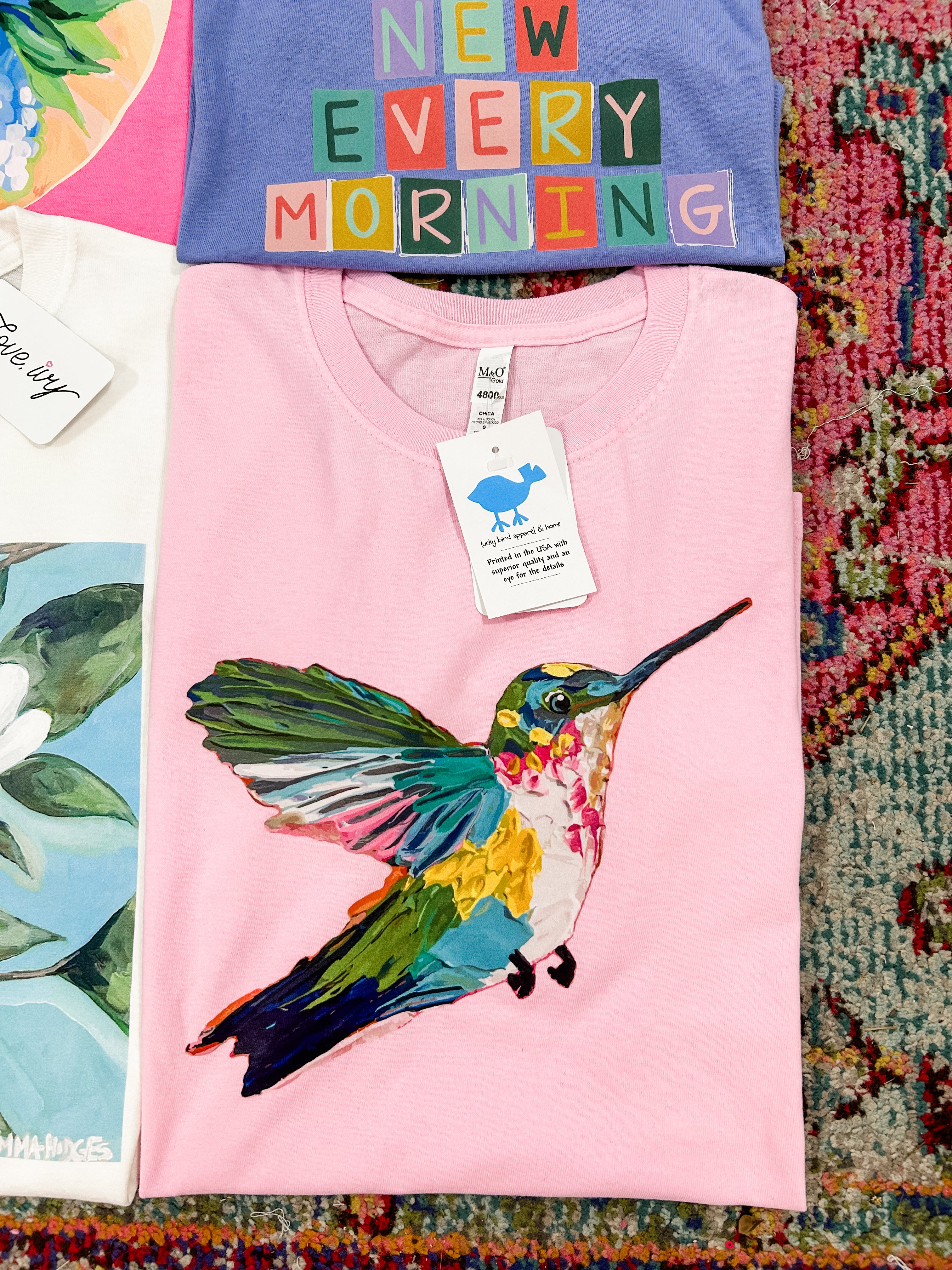 Light Pink Painted Hummingbird Tee