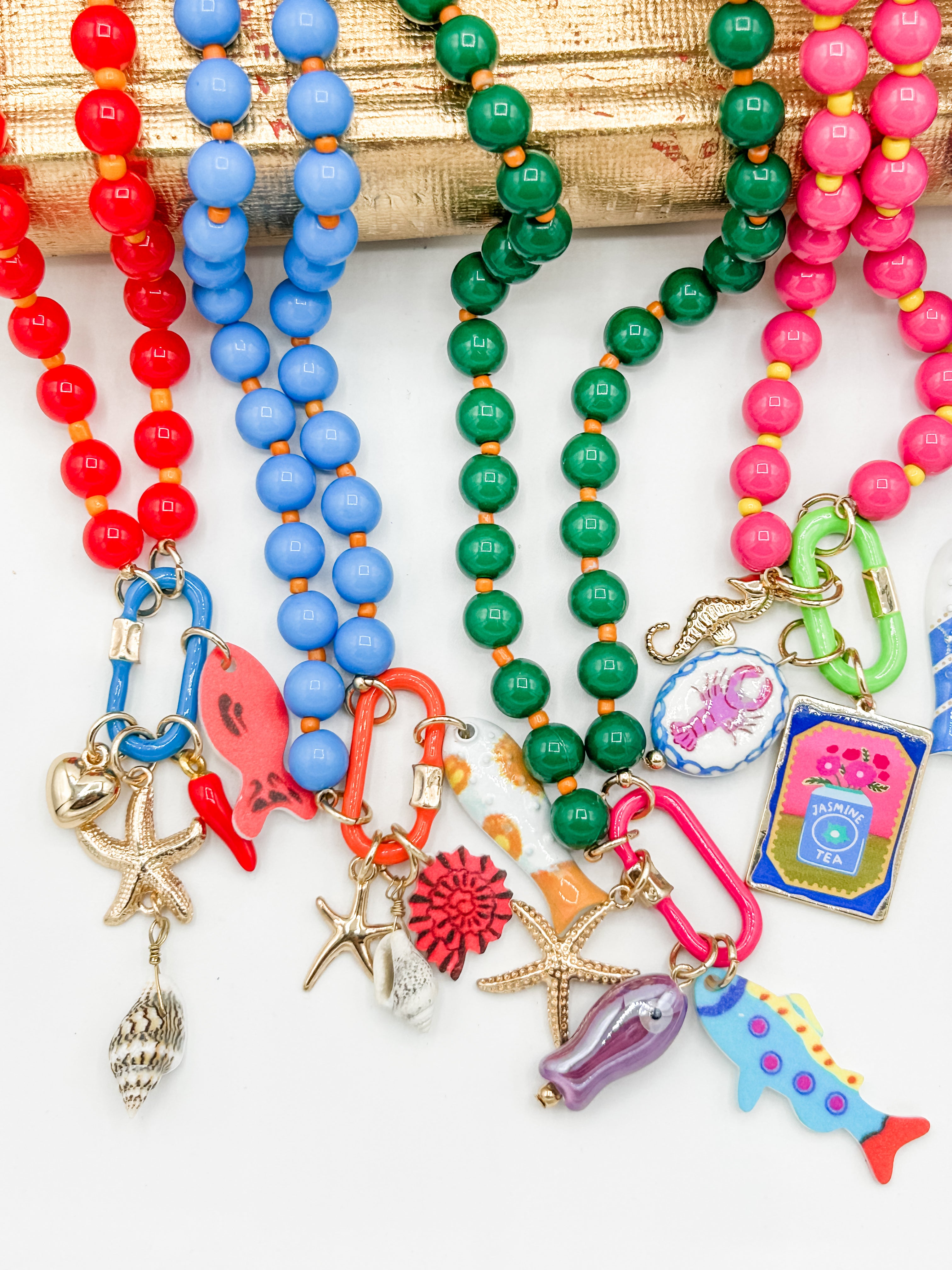Colorful Beaded Charm Necklace