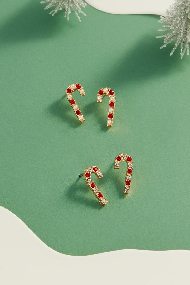 Candy Cane Small Stud Earrings