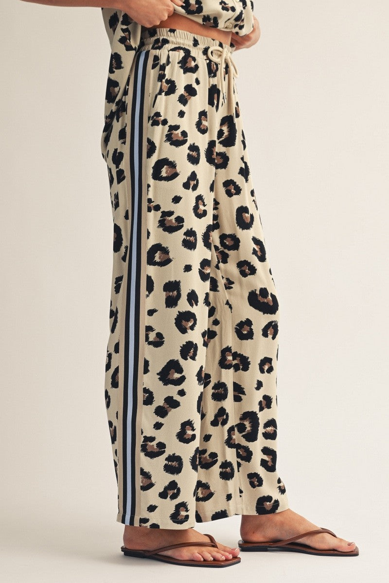 Leopard Blue Band Accent Pants