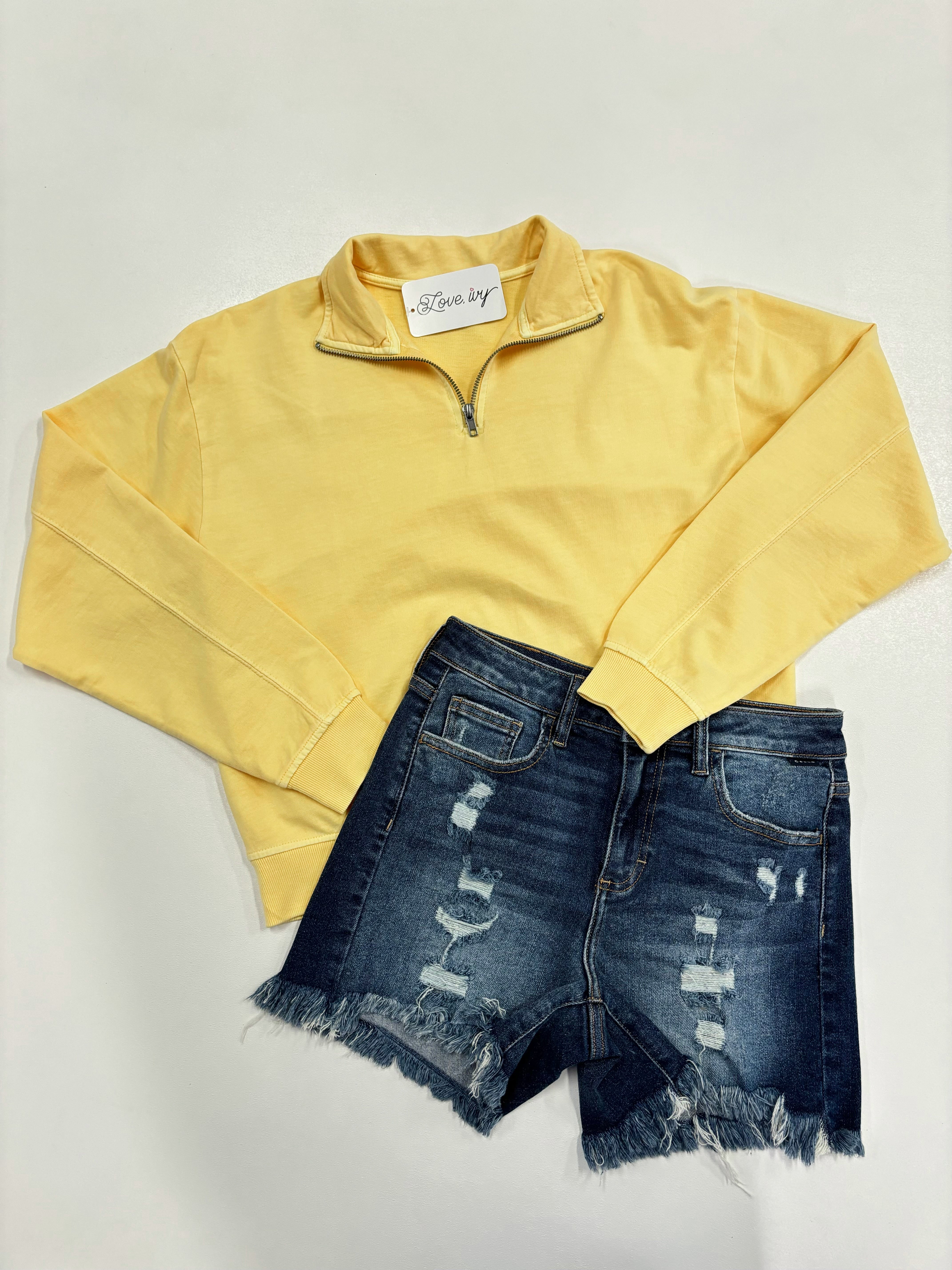 Yellow Half Zip Pullover