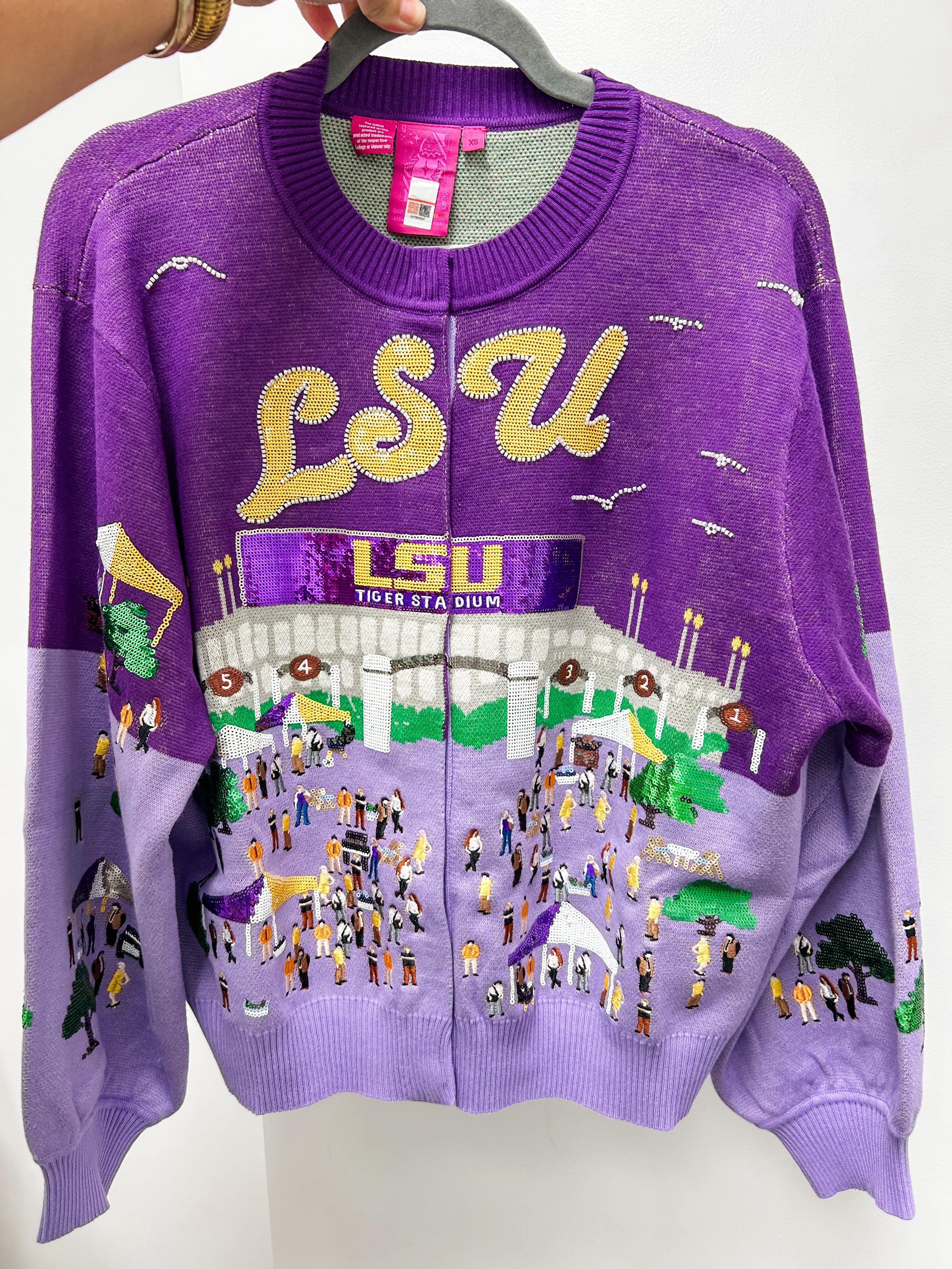 Licensed LSU Stadium Tailgate Party Button Up Cardigan