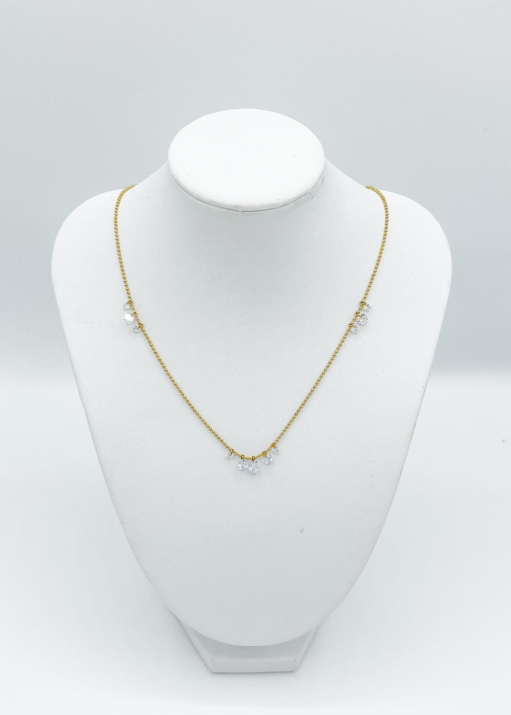 Tiny Crystals Dangle Necklace