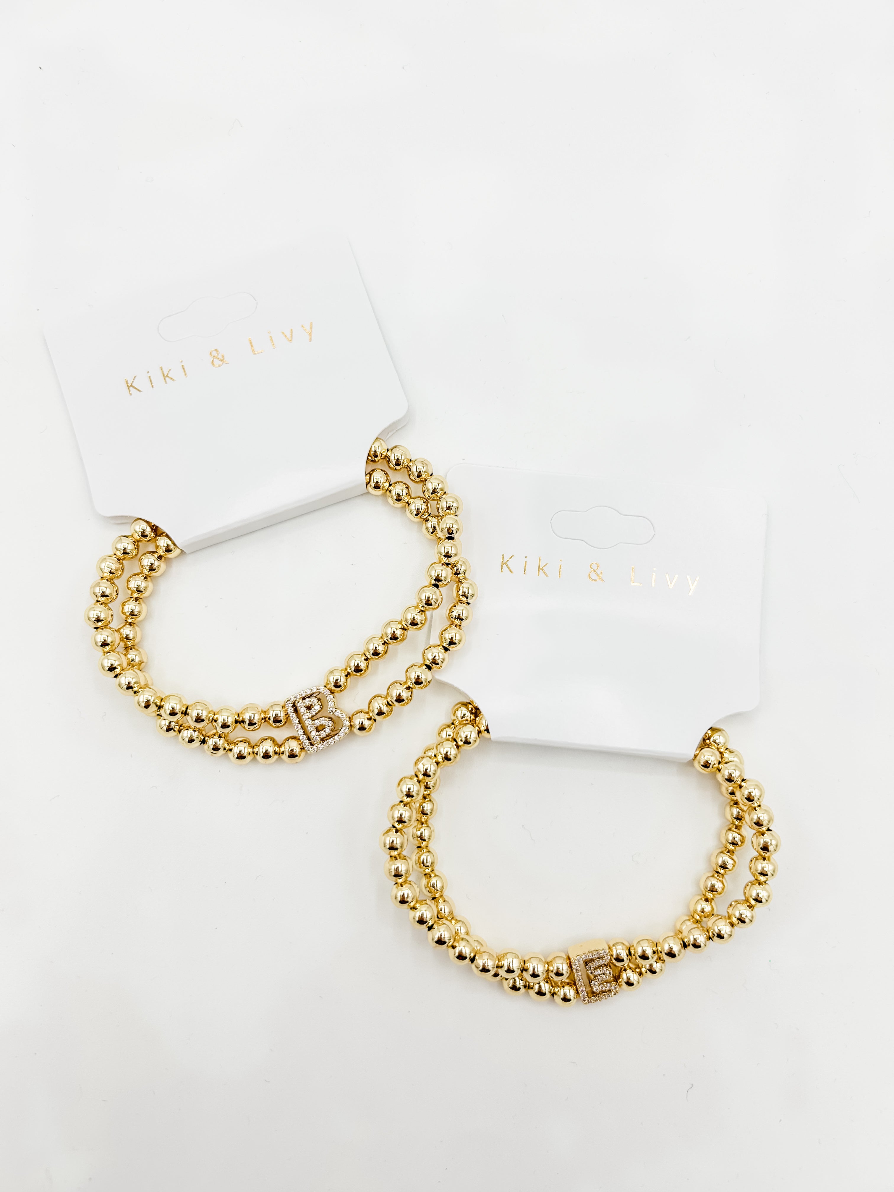 Double Gold Strand Letter Bracelet