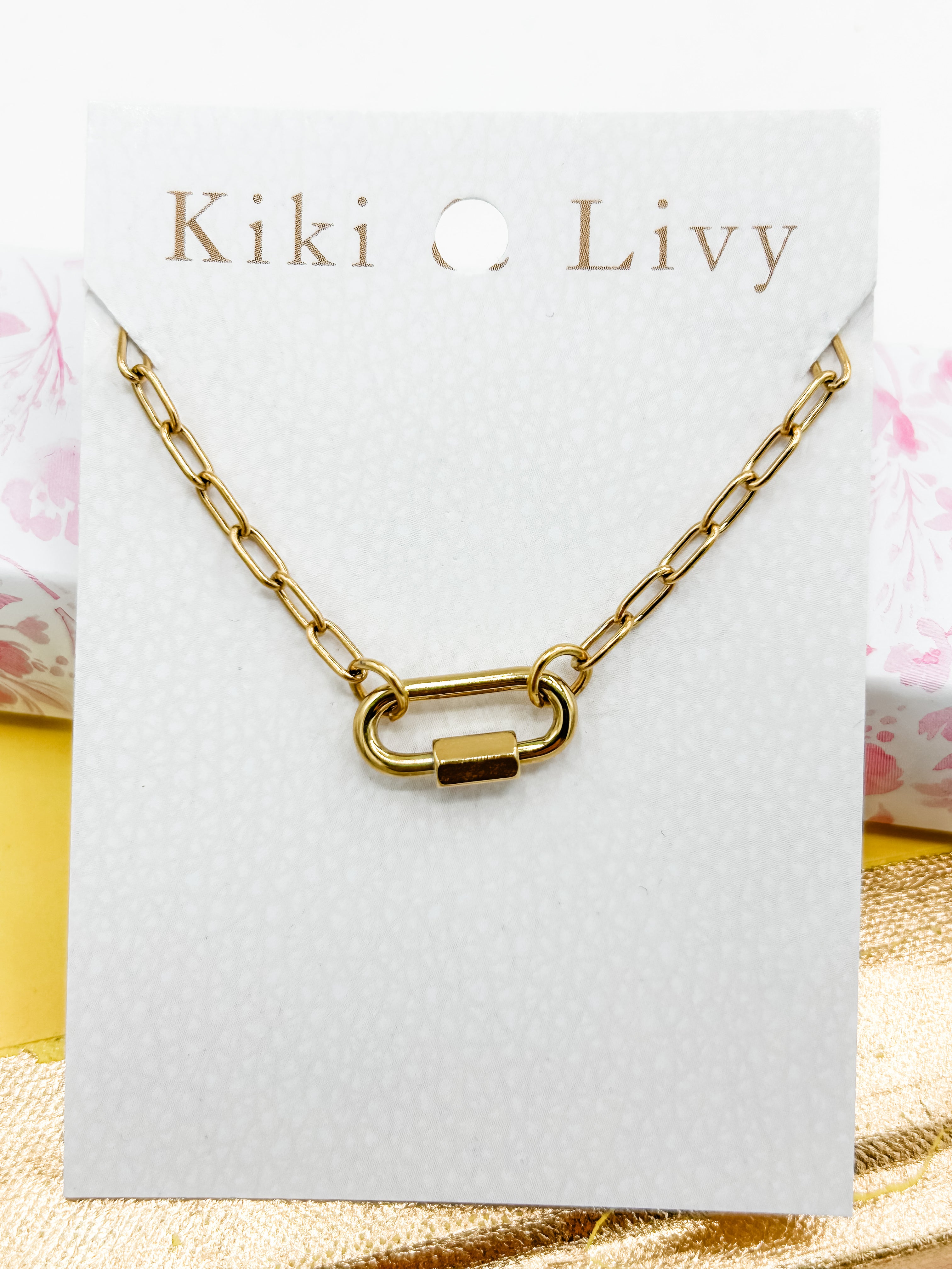 Lock on Paperclip Necklace