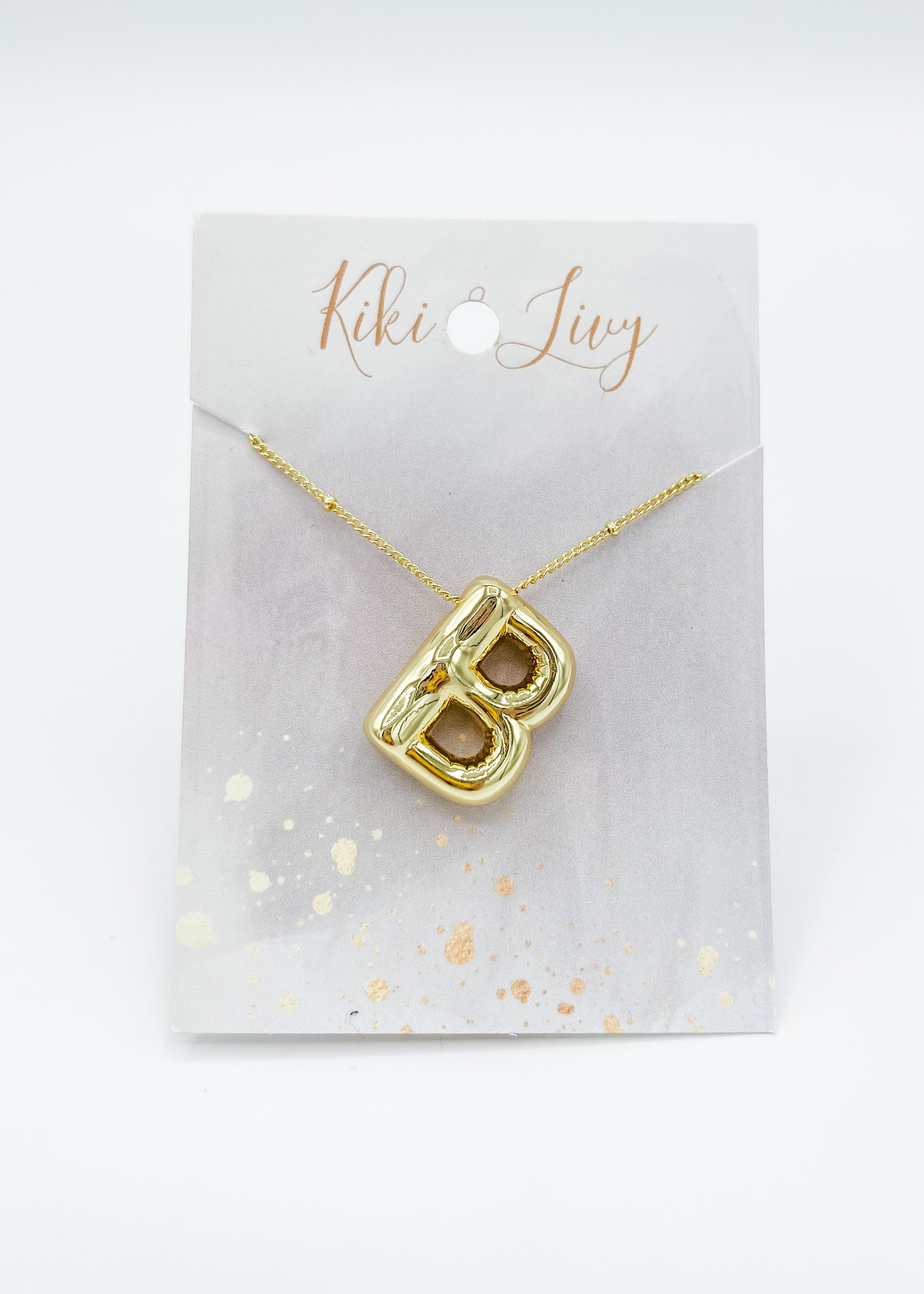 Gold Balloon Letter Necklace