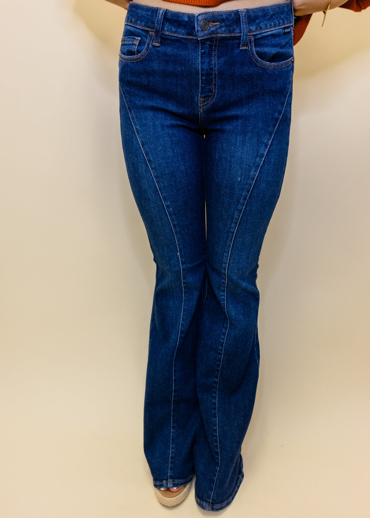 Low Rise Dark Flare Jeans