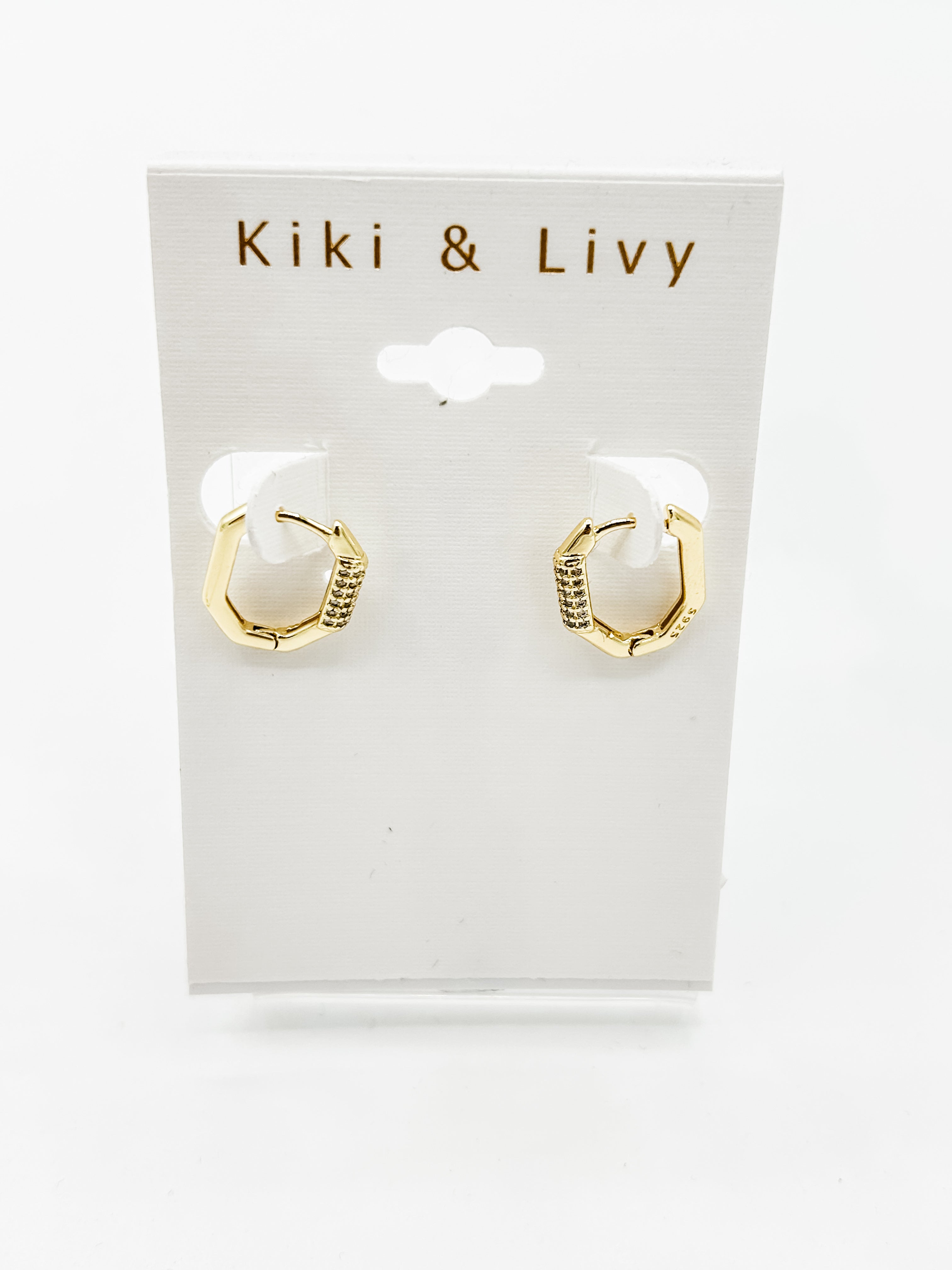 Gold Kinsley Bling Huggie Earrings