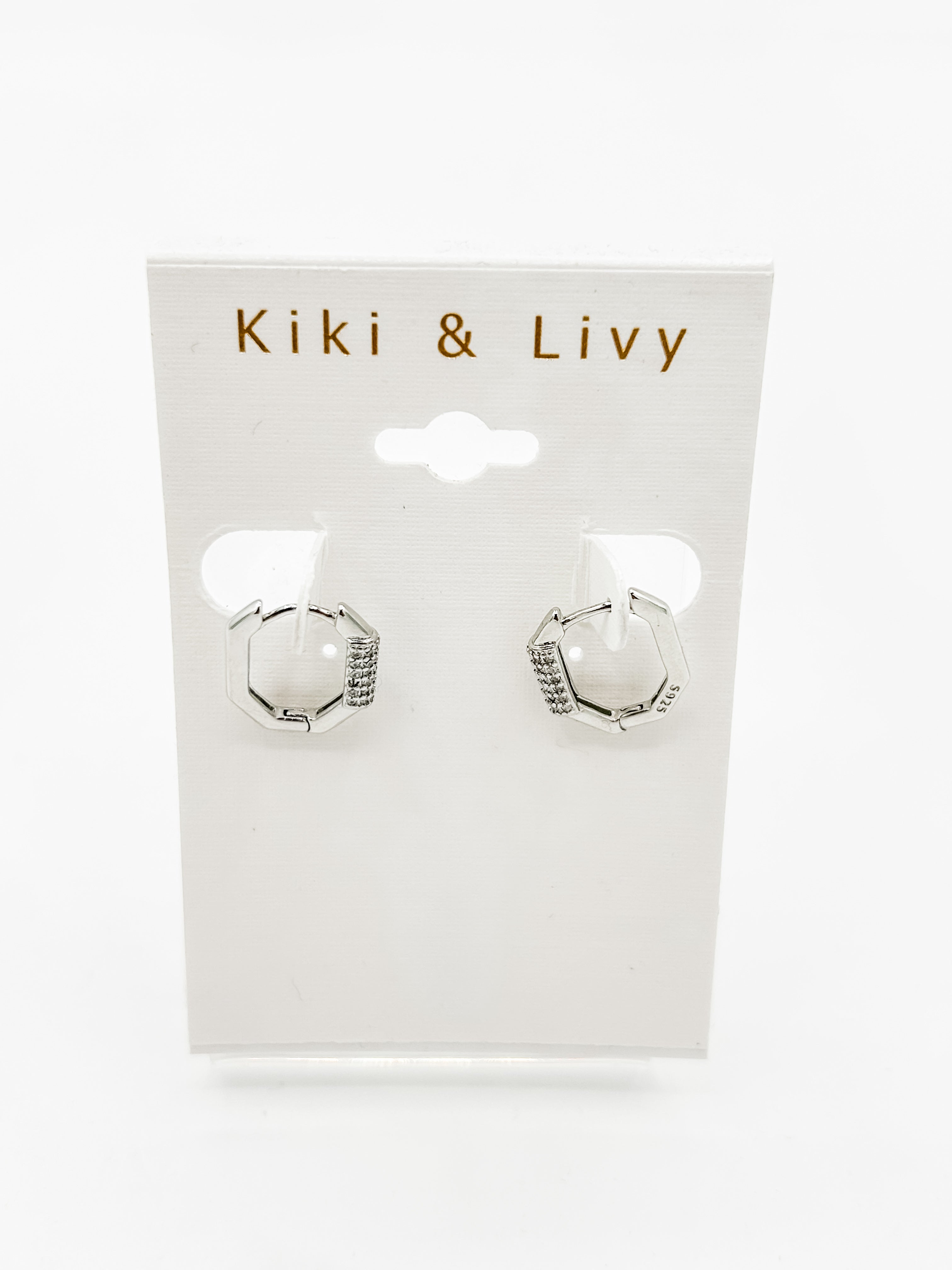 Silver Kinsley Bling Huggie Earrings