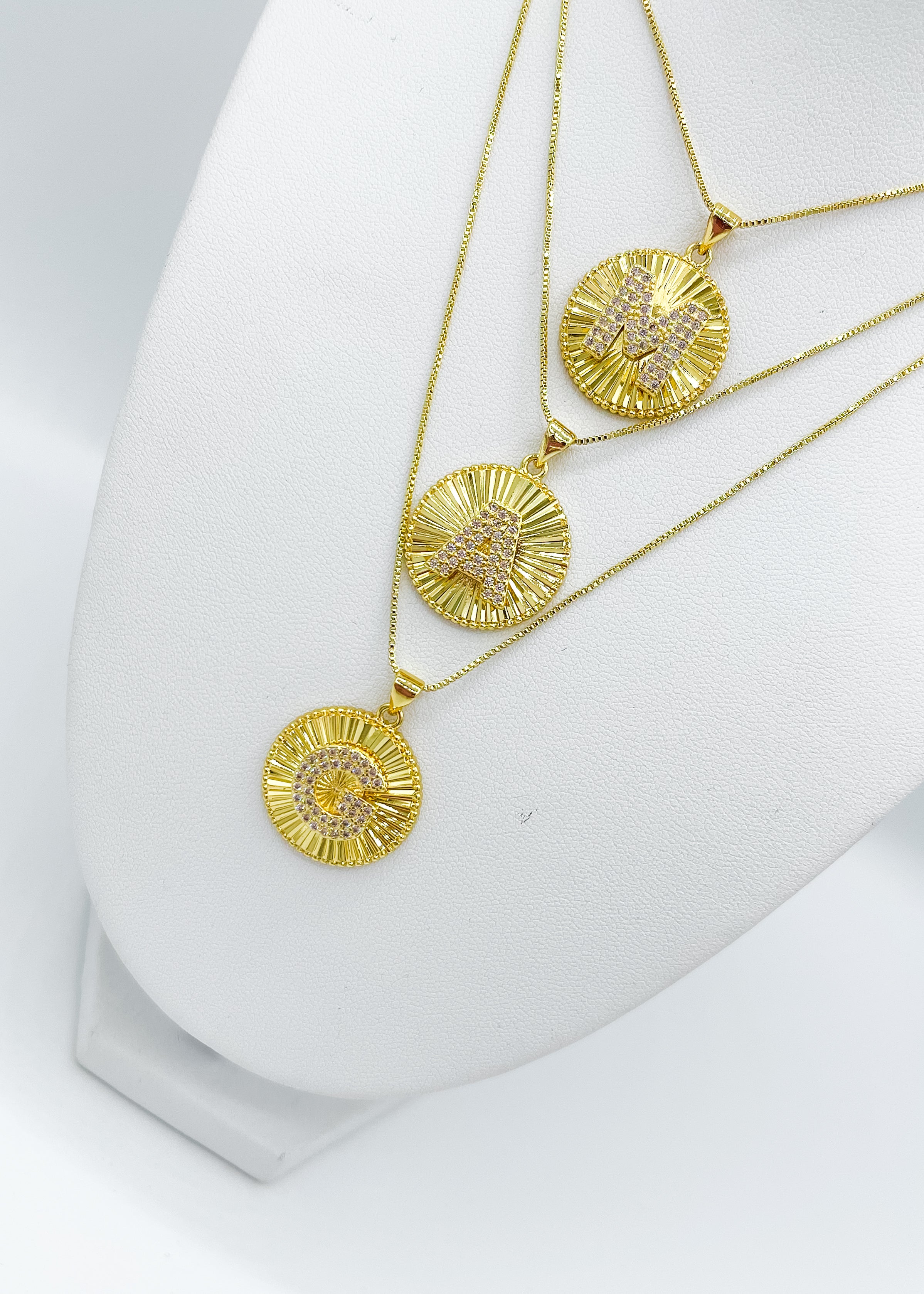 Gold Medallion Letter Necklace
