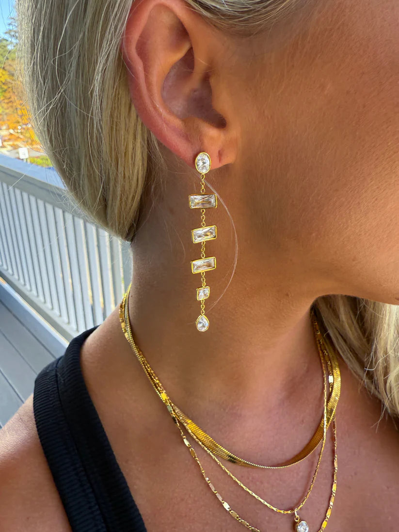 The Layla Gold Rhinestone Earrings