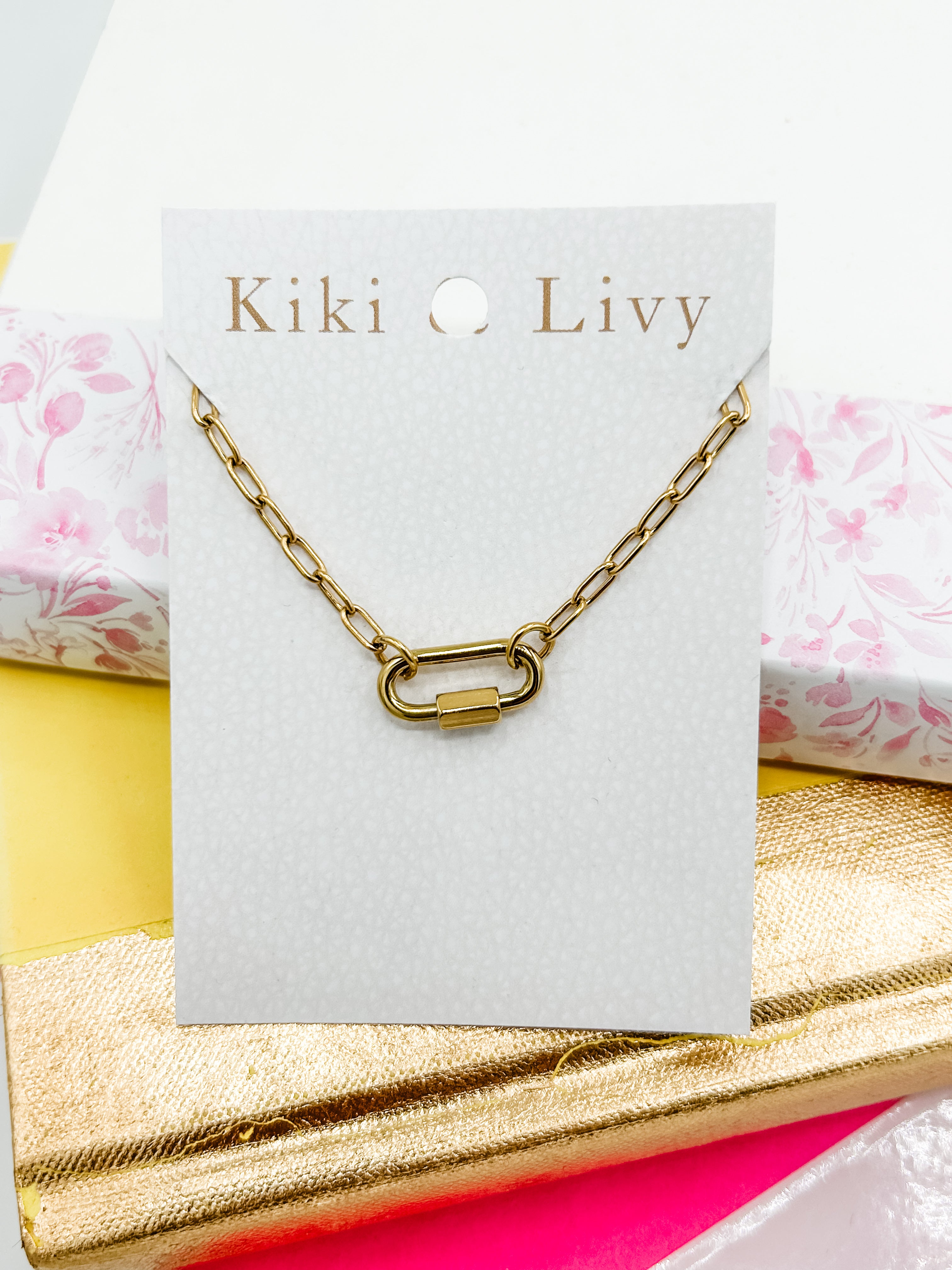 Lock on Paperclip Necklace