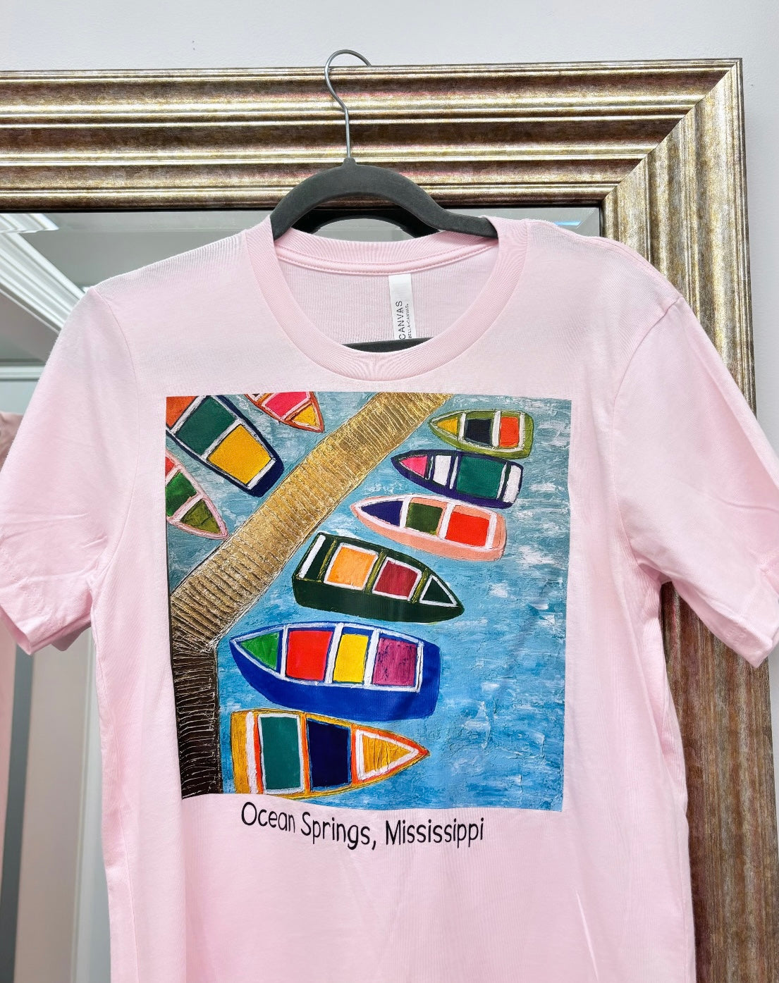 Boat Dock on Pink Tee