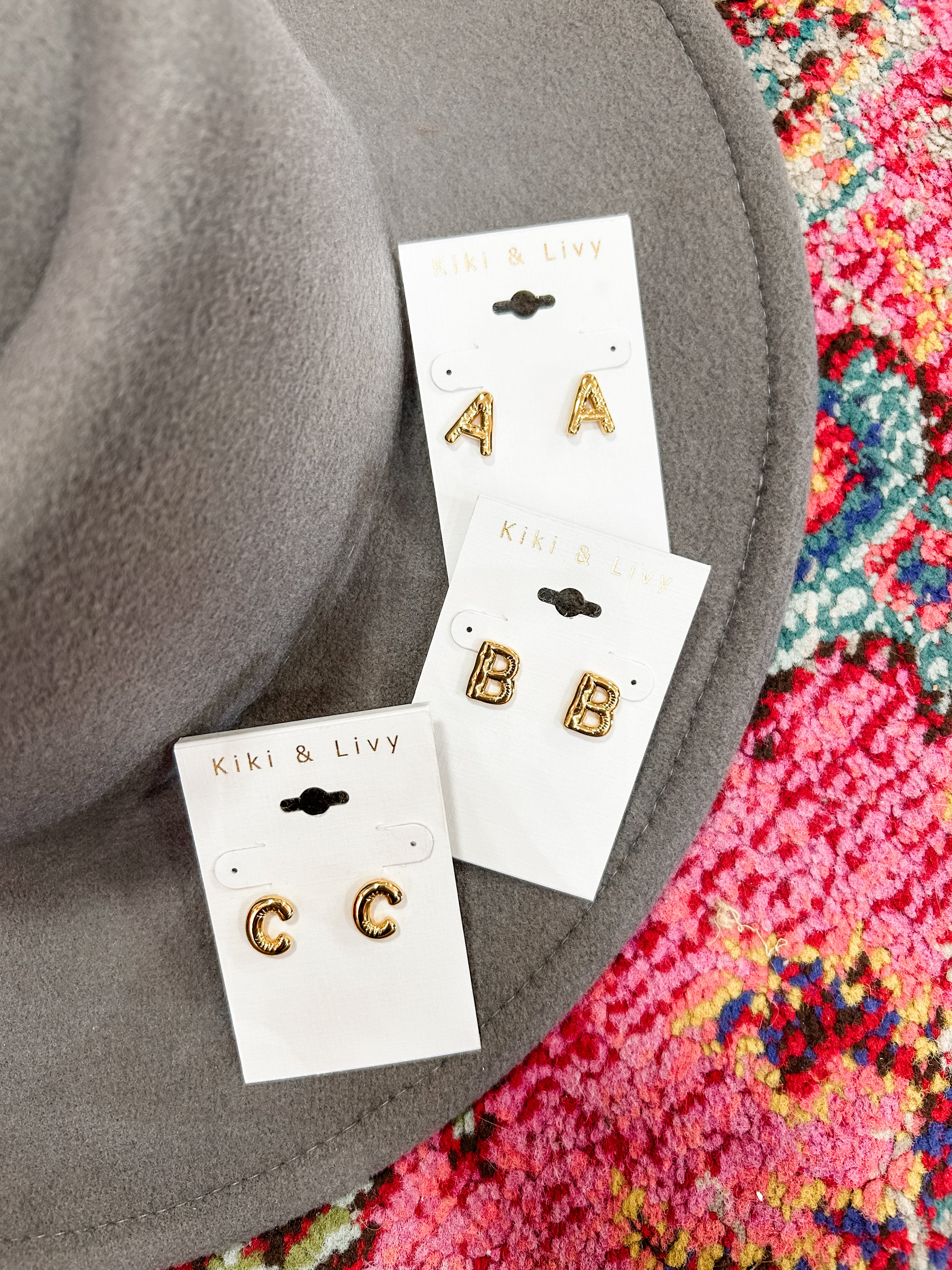 Large Balloon Letter Studs