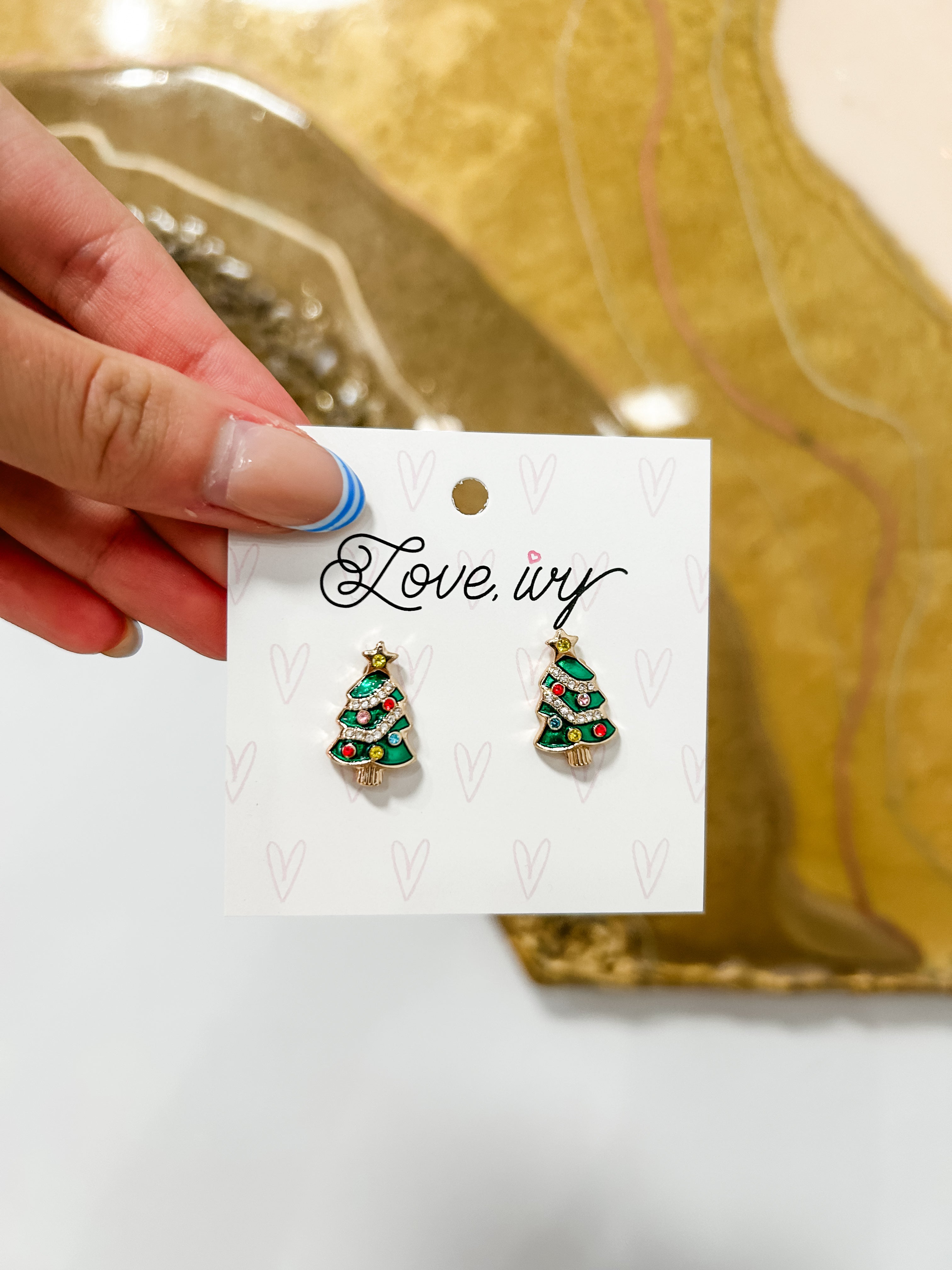 Christmas Tree Enamel Earrings