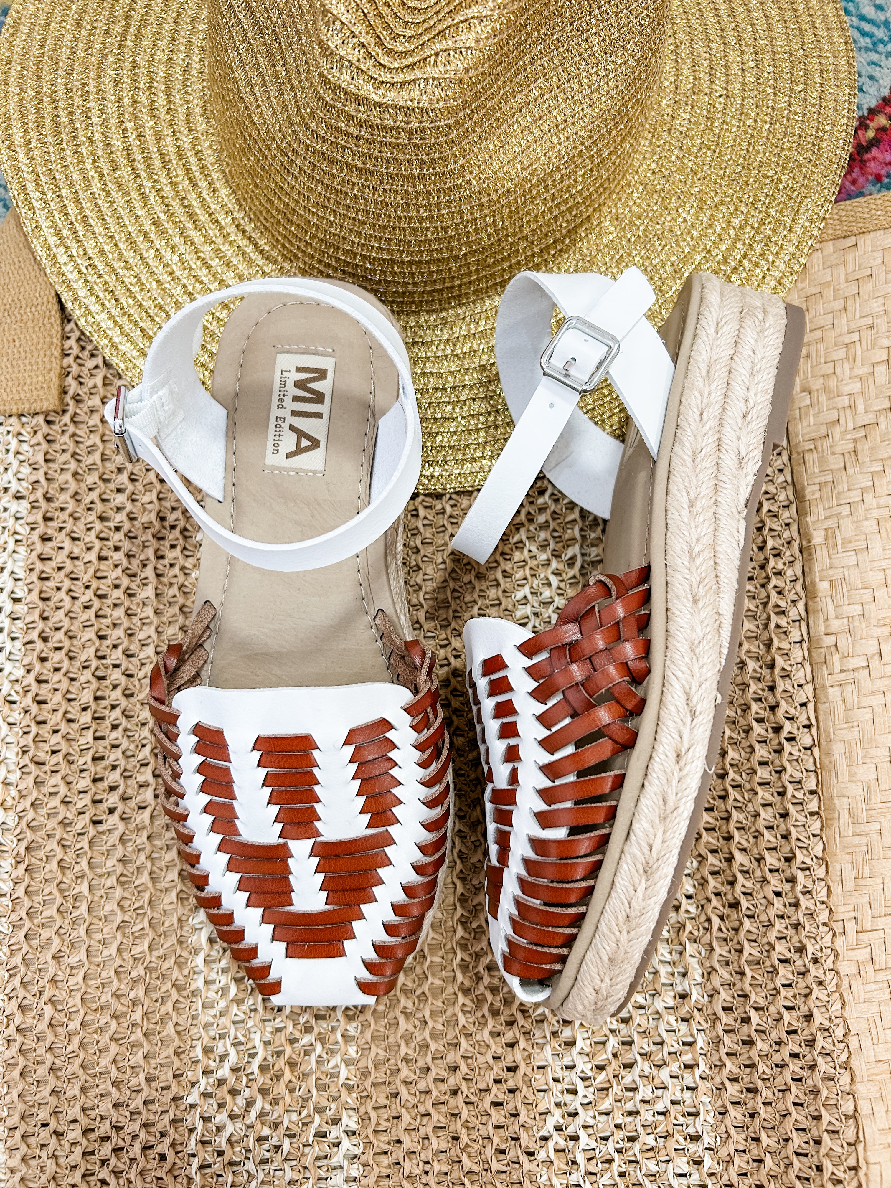 Eshani White Cognac Sandals