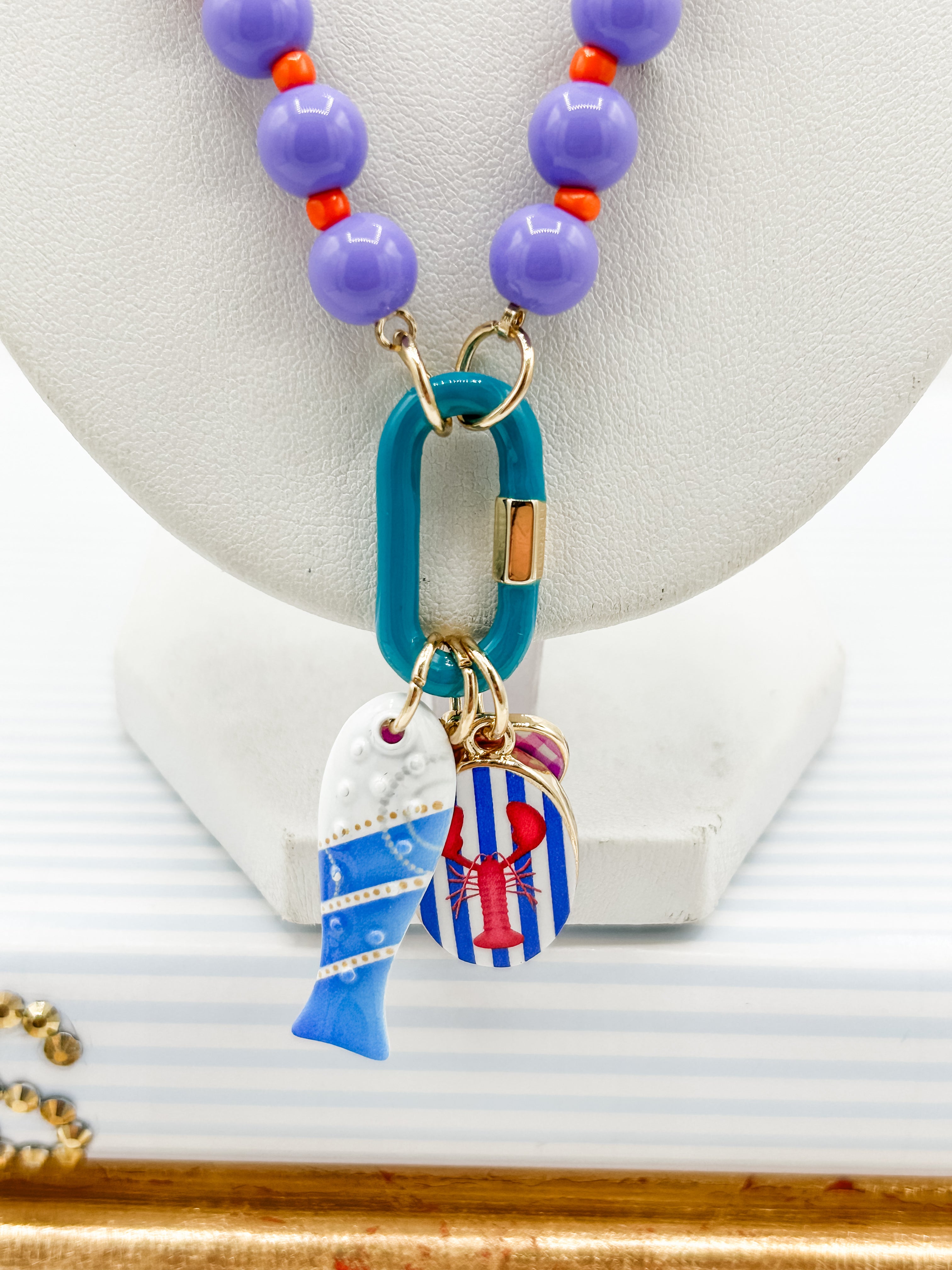 Colorful Beaded Charm Necklace