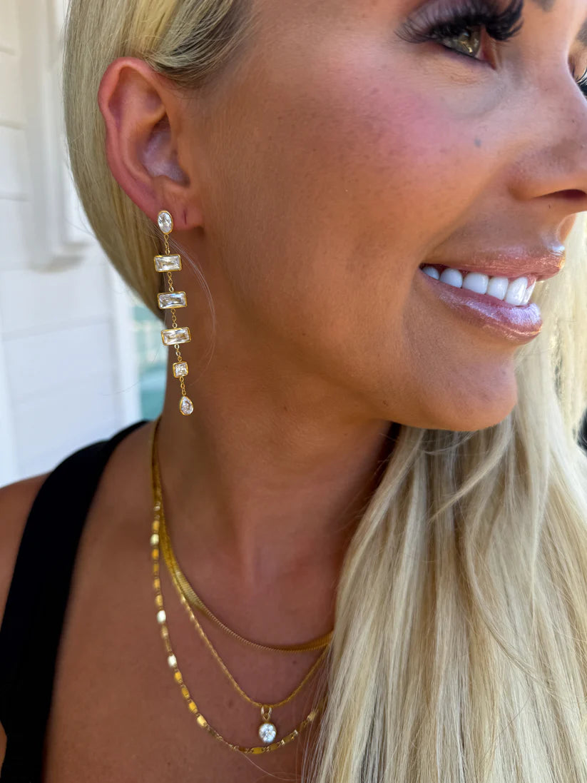 The Layla Gold Rhinestone Earrings