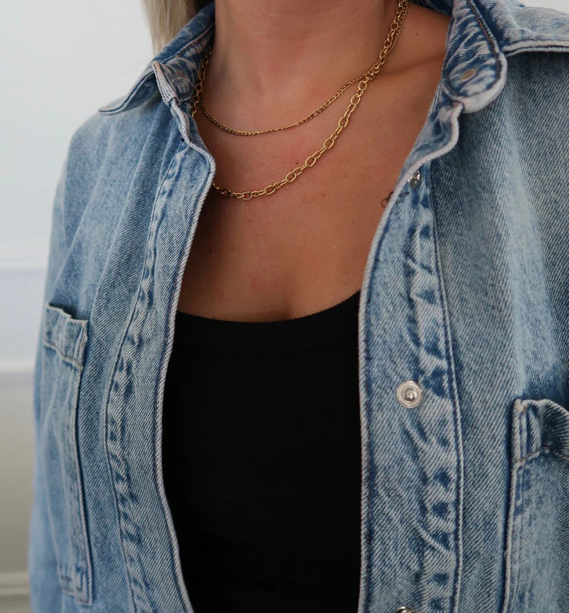 The Mila Gold Double Chain Necklace