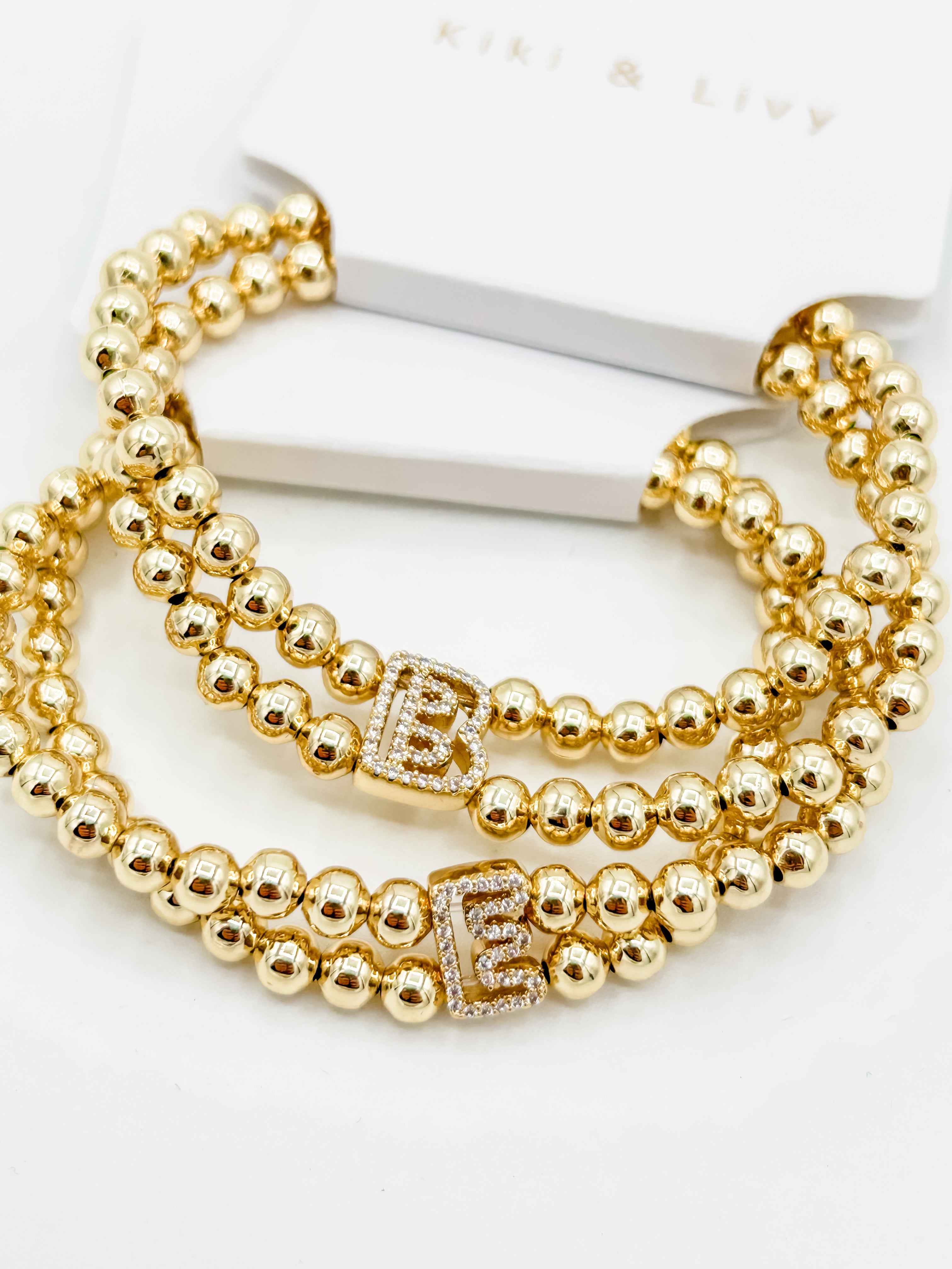Double Gold Strand Letter Bracelet