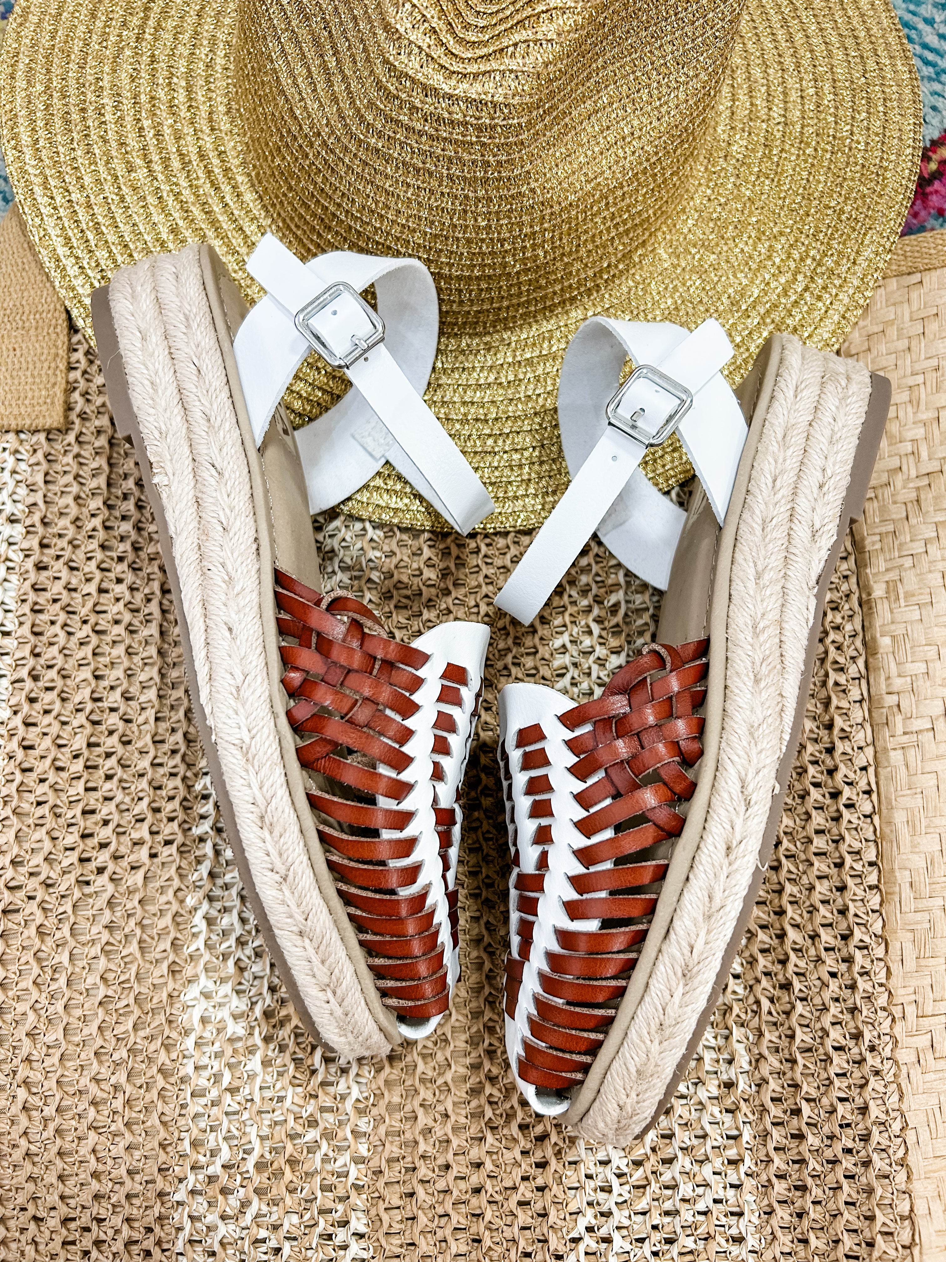 Eshani White Cognac Sandals