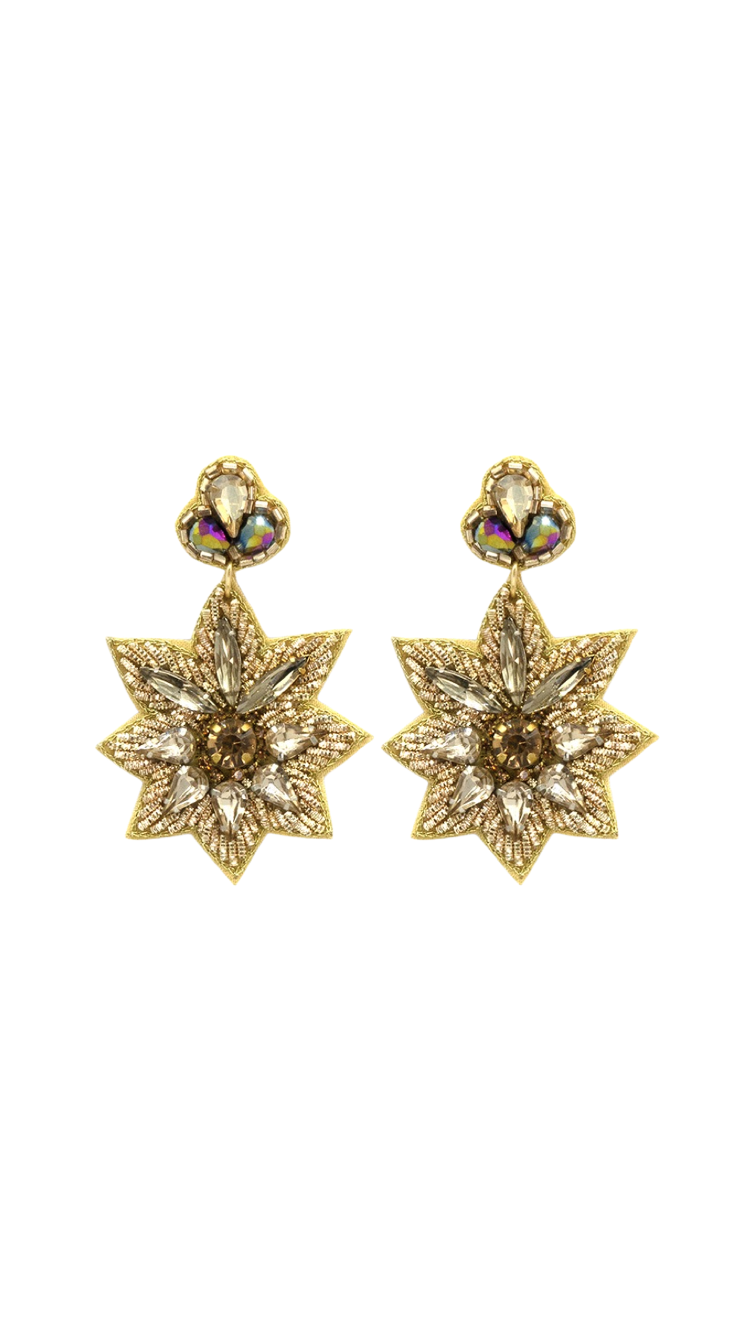 Gold Star Rhinestone Earrings