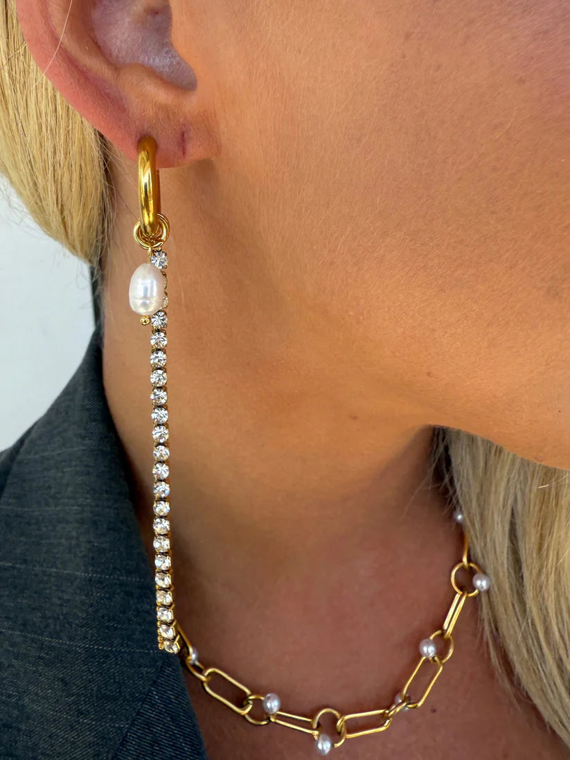 The Luna Gold Rhinestone Earrings