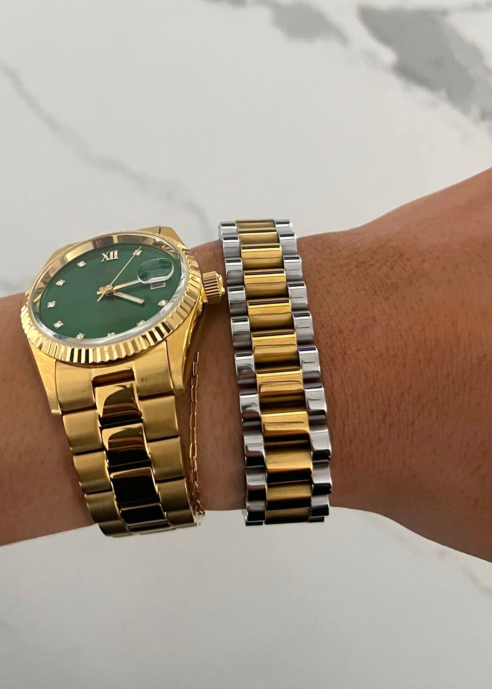 The XL Two-Toned Watch Band Bracelet