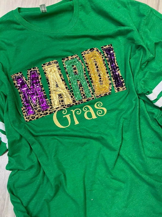 Green Mardi Gras Jersey T-Shirt