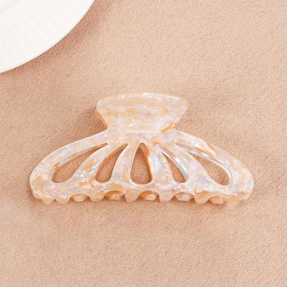 Peach Glitter Marbled Acetate Claw Hair Clip