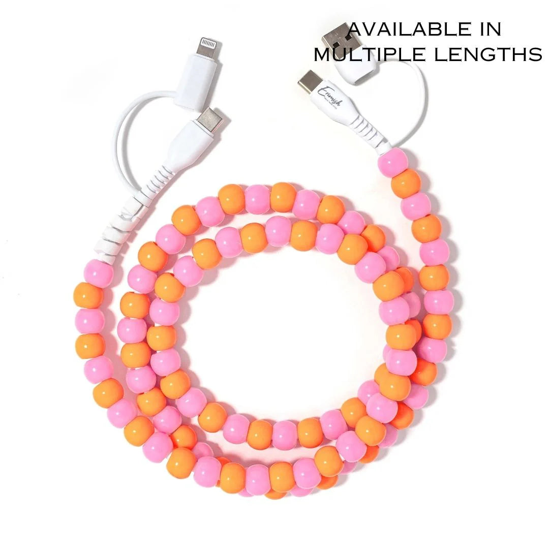 Sherbert Beaded Phone Charger 6ft